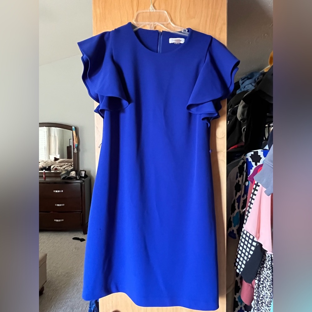 Calvin Klein flutter sleeve dress
